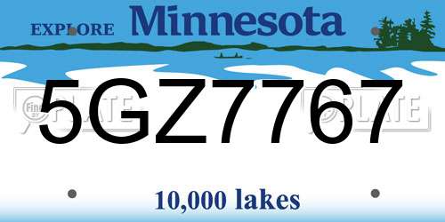 5GZ7767 Minnesota License Plate