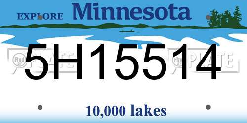 5H15514 Minnesota License Plate