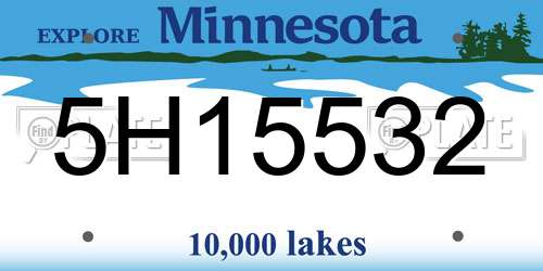 5H15532 Minnesota License Plate