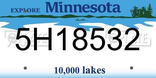 5H18532 Minnesota License Plate