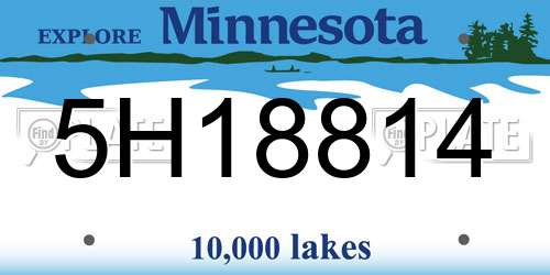 5H18814 Minnesota License Plate