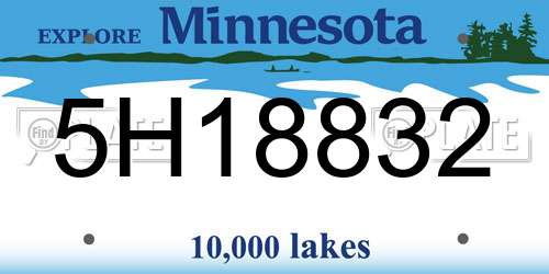 5H18832 Minnesota License Plate