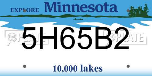 5H65B2 Minnesota License Plate