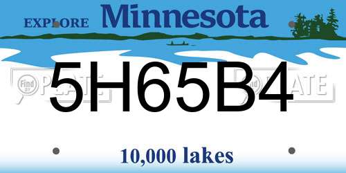 5H65B4 Minnesota License Plate