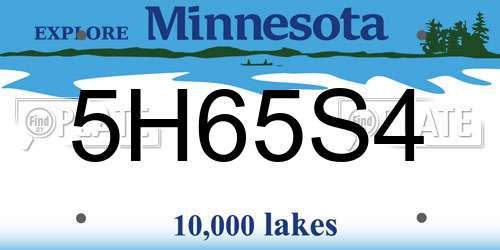 5H65S4 Minnesota License Plate