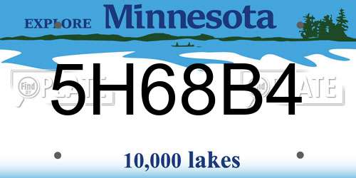 5H68B4 Minnesota License Plate