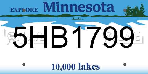5HB1799 Minnesota License Plate