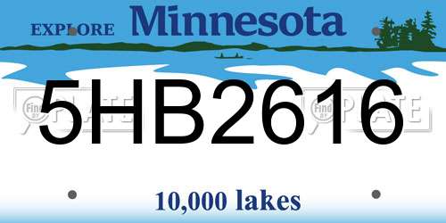 5HB2616 Minnesota License Plate