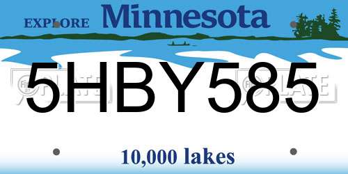 5HBY585 Minnesota License Plate