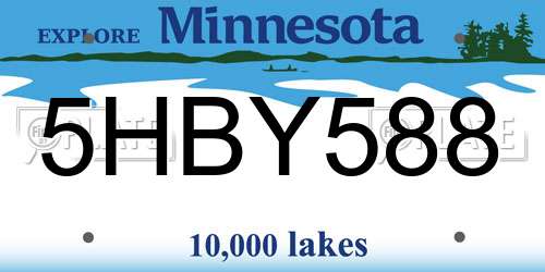 5HBY588 Minnesota License Plate