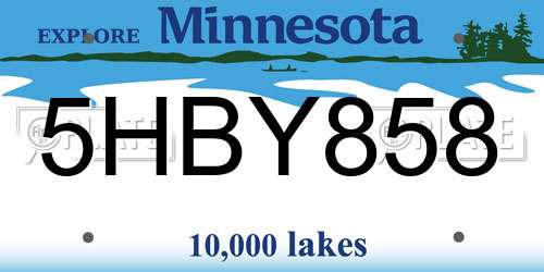 5HBY858 Minnesota License Plate
