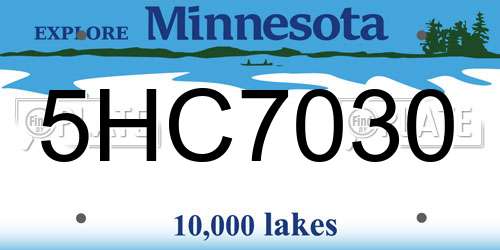 5HC7030 Minnesota License Plate
