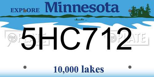 5HC712 Minnesota License Plate