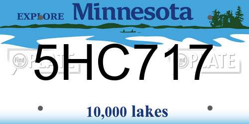 5HC717 Minnesota License Plate