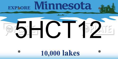 5HCT12 Minnesota License Plate