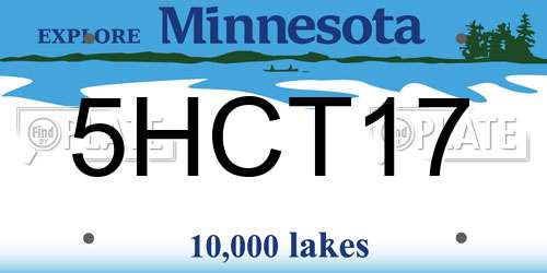 5HCT17 Minnesota License Plate