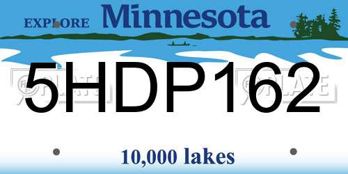 5HDP162 Minnesota License Plate