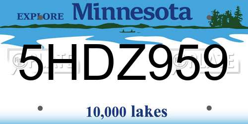 5HDZ959 Minnesota License Plate