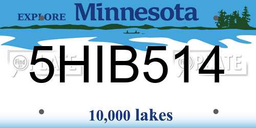 5HIB514 Minnesota License Plate