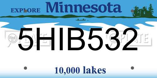 5HIB532 Minnesota License Plate