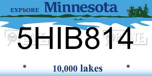 5HIB814 Minnesota License Plate