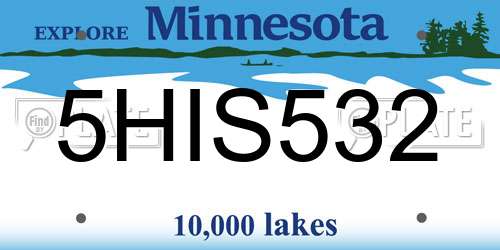 5HIS532 Minnesota License Plate