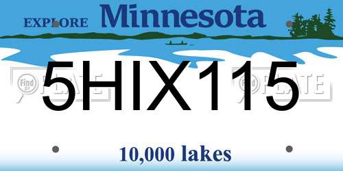 5HIX115 Minnesota License Plate