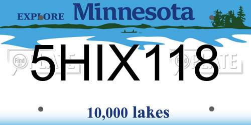 5HIX118 Minnesota License Plate