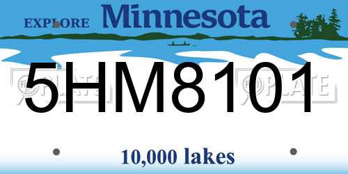 5HM8101 Minnesota License Plate