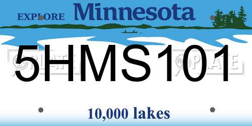 5HMS101 Minnesota License Plate