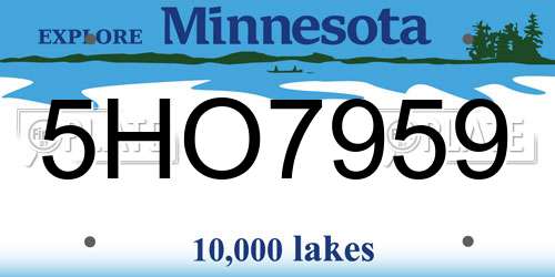 5HO7959 Minnesota License Plate