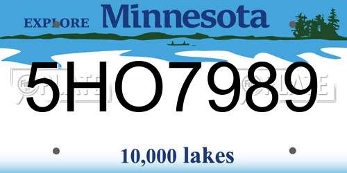 5HO7989 Minnesota License Plate