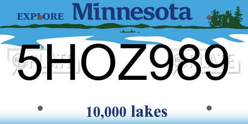 5HOZ989 Minnesota License Plate