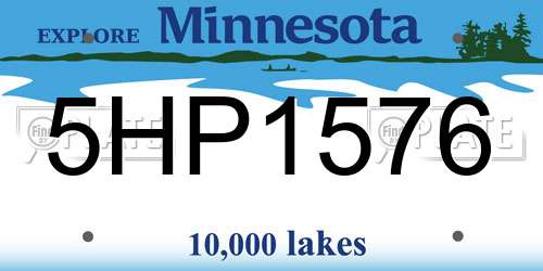 5HP1576 Minnesota License Plate