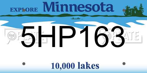 5HP163 Minnesota License Plate
