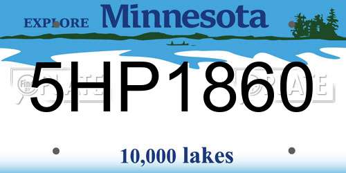 5HP1860 Minnesota License Plate