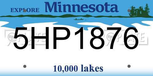 5HP1876 Minnesota License Plate