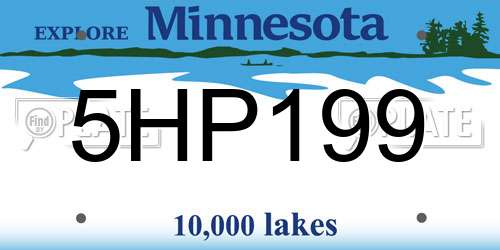 5HP199 Minnesota License Plate