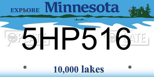 5HP516 Minnesota License Plate