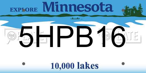 5HPB16 Minnesota License Plate