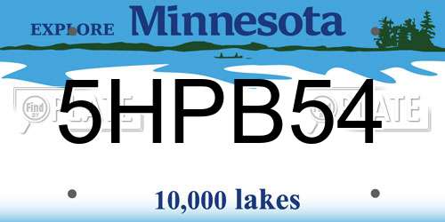 5HPB54 Minnesota License Plate