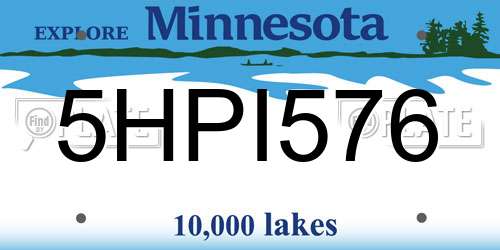 5HPI576 Minnesota License Plate
