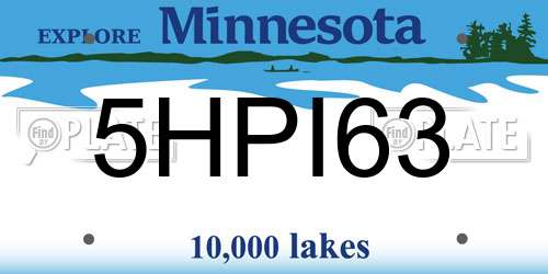 5HPI63 Minnesota License Plate