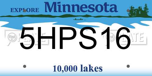 5HPS16 Minnesota License Plate
