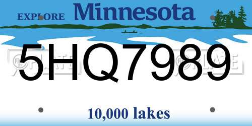 5HQ7989 Minnesota License Plate