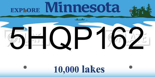 5HQP162 Minnesota License Plate