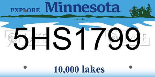 5HS1799 Minnesota License Plate
