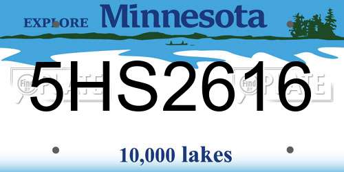 5HS2616 Minnesota License Plate