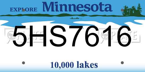 5HS7616 Minnesota License Plate