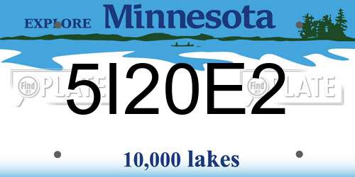 5I20E2 Minnesota License Plate